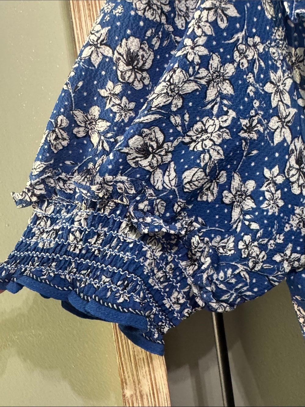 Max Studio Blue and White Floral Maxi Dress 1X feminine lightweight peasant - Picture 7 of 14